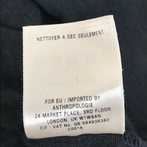 Anthropologie Postmark Linen Silk Pocket Tee Women's Size Small Black 9-H15 STCL - Picture 10 of 10
